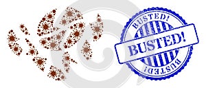 Rubber Busted! Stamp Seal and Contagious Coffee Bean Destruction Mosaic Icon