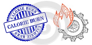 Rubber Calorie Burn Stamp and Network Hot Gear Web Mesh