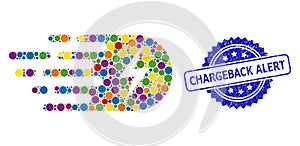 Rubber Chargeback Alert Seal and Colored Mosaic Electricity