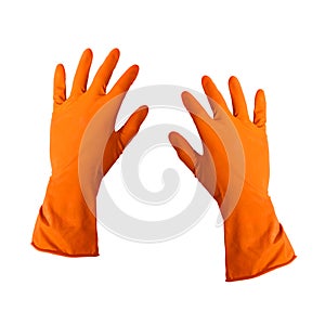 Rubber cleaning gloves