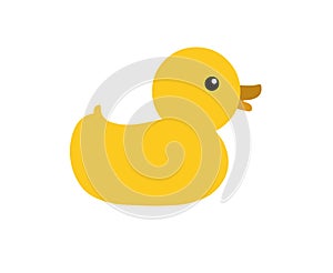 Rubber duck.Ducky bath toy flat illustartion