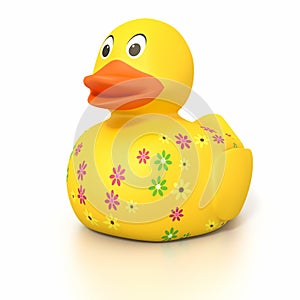 Rubber duck with flowers