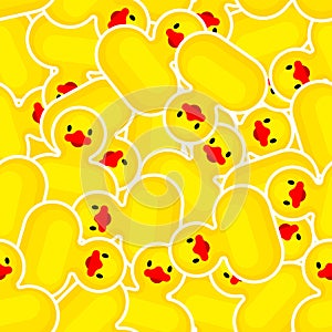 Rubber duck pattern seamless. Children`s toy background. Baby fabric ornament