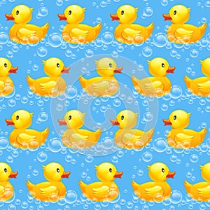 Rubber duck seamless pattern photo