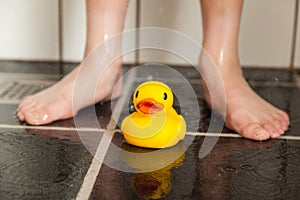 Rubber duck in shower