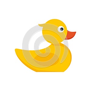 Rubber duck toy icon flat isolated vector