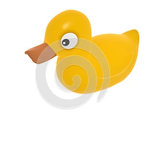 Rubber Duck on White Background