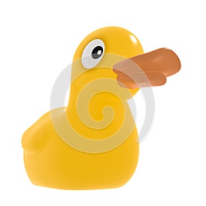 Rubber Duck on White Background