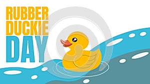 Rubber duckie day design templet banner