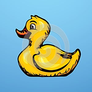 Rubber Ducking. Vector drawing