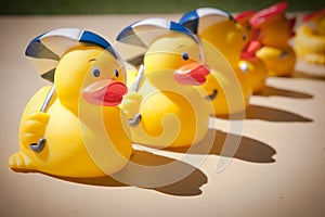 Rubber Ducks Holding Umbrellas