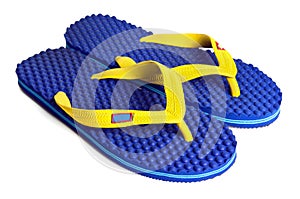 Rubber embed with plastic sandal or slipper product isolated on