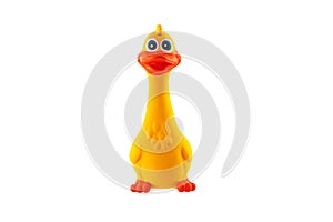 Rubber funny duck or chicken toy for dog