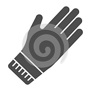 Rubber gauntlets solid icon. Garden glove vector illustration isolated on white. Cleaning gloves glyph style design