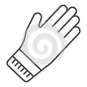 Rubber gauntlets thin line icon. Garden glove vector illustration isolated on white. Cleaning gloves outline style