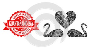 Rubber Guantanamo Bay Stamp Seal and Divorce Swans Lowpoly Mocaic Icon