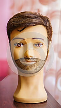 Rubber head mannequin for learning hairstyles and beards