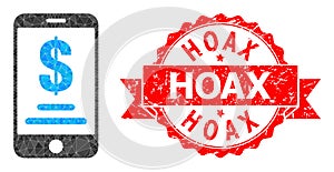 Rubber Hoax Stamp Seal And Mobile Dollar Account Triangle Mocaic Icon