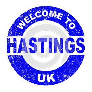 Rubber Ink Stamp Welcome To Hastings UK