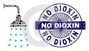 Rubber No Dioxin Stamp and Geometric Shower Mosaic