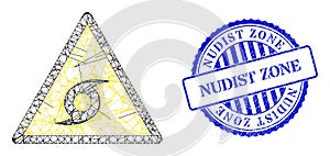 Rubber Nudist Zone Stamp and Net Typhoon Danger Web Mesh