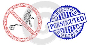 Rubber Persecuted Badge and Hatched Stop Slavery Mesh photo