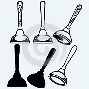 Rubber plunger. Vector