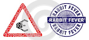 Rubber Rabbit Fever Badge and Geometric Nanobot Warning Mosaic