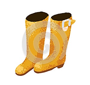 Rubber rain gum boots, wellies. Gumboots pair for rainy weather. Waterproof protective footwear, water proof shoes photo