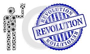 Rubber Revolution Seal and Bacilla Man Fist Up Collage Icon