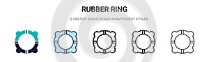 Rubber ring icon in filled, thin line, outline and stroke style. Vector illustration of two colored and black rubber ring vector