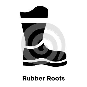 Rubber Roots icon vector isolated on white background, logo concept of Rubber Roots sign on transparent background, black filled