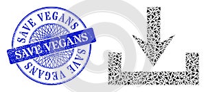 Rubber Save Vegans Stamp and Triangle Downloads Mosaic