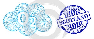 Rubber Scotland Stamp Seal and Net Oxigen Cloud Web Mesh