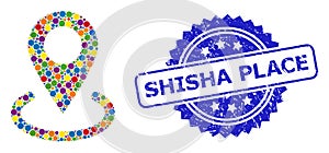 Rubber Shisha Place Stamp and Colored Collage Location