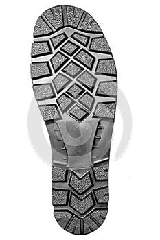 Rubber sole isolated on white background. Rubber outsole tread.