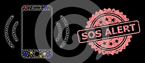 Rubber Sos Alert Seal and Mesh Cellphone Vibration with Lightspots