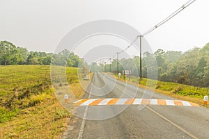 RUBBER SPEED BUMP ON THE ROAD