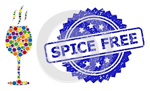 Rubber Spice Free Stamp and Colored Collage Wine Flavour