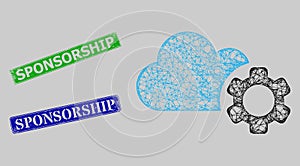 Rubber Sponsorship Seals and Crossed Cloud Service Web Mesh
