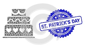 Rubber St. Patrick`S Day Watermark and Recursion Marriage Cake Icon Composition