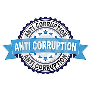 Rubber stamp with Anti corruption concept