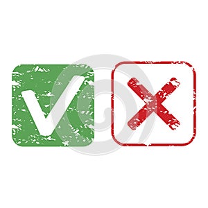 Rubber stamp approve and reject vector texture