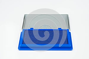 Rubber stamp and blue color inkpad