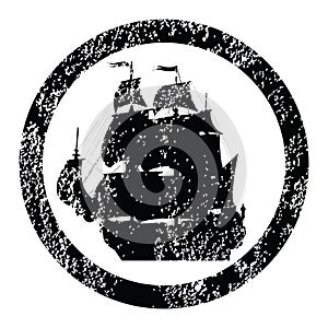 Rubber stamp with brigantine