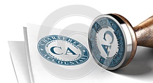 Rubber Stamp of a Chartered Accountant Certification photo