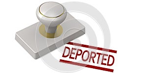 Rubber stamp with deported word photo