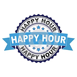 Rubber stamp with Happy hour concept