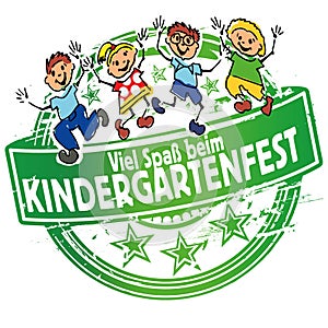 Rubber stamp with kindergarten festival inviting