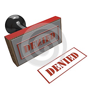 Rubber stamp with message Denied